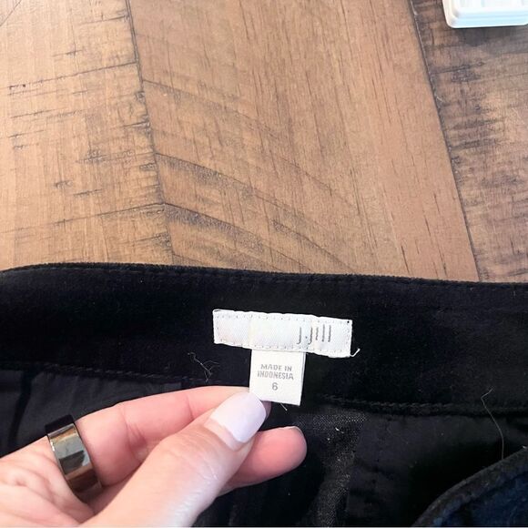 J Jill Womens Black Velvet Velour Ankle Pants Side Zip Size 6 - Picture 6 of 8